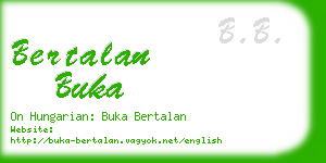 bertalan buka business card